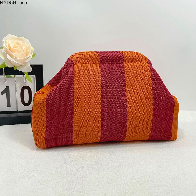 Striped Makeup Bag - Wide Striped Clutch Pouch for Women, Large Cosmetic Organizer, Trendy Y2K Everyday Travel & Party Fashion Accessory,travel essentials,camping essentials