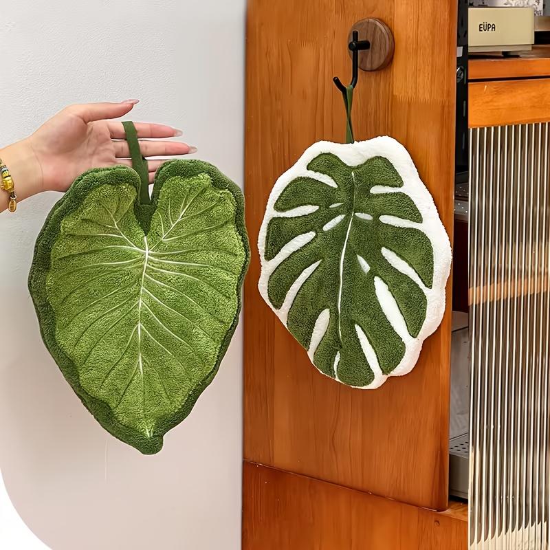 Creative Leaf-Shaped Bathroom Towel | Hangable, Absorbent Microfiber Towel for Bathroom, Dining, and Kitchen Use