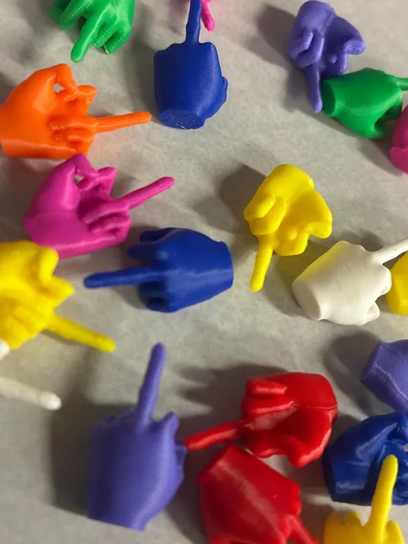 10pcs/20pcs 3D Printed Mini Middle Finger, Fun Plastic ”F-U" Gesture, Colorful Or Mixed Colors, Novelty Prank Funny Gift, Can Be Used For Bachelor Party Gifts, Holiday Gifts, Prank Gifts For Boyfriends