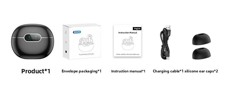 Intelligent noise reduction in-ear wireless digital display binaural stereo bass bluetooth headset Deep Earbuds