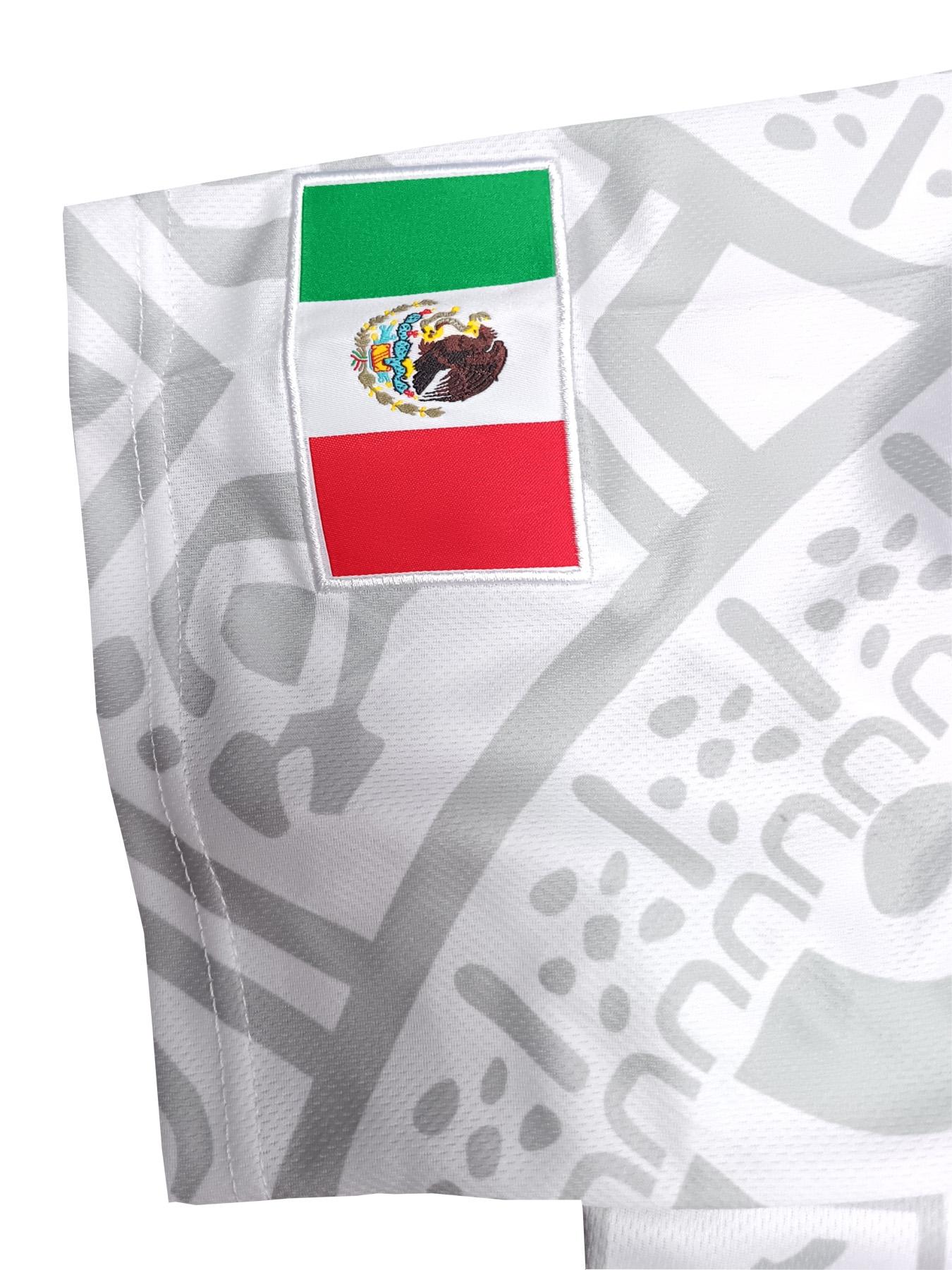 Mexico Men's Letter & Figure Patched Button Short Sleeve Sports Lightweight Stylish Jersey, Loose Breathable Soft Comfort V Neck Top for Baseball, Outdoor Clothing for Soccer Team Birthday Gifts Party Shirt, Athletic Techwear