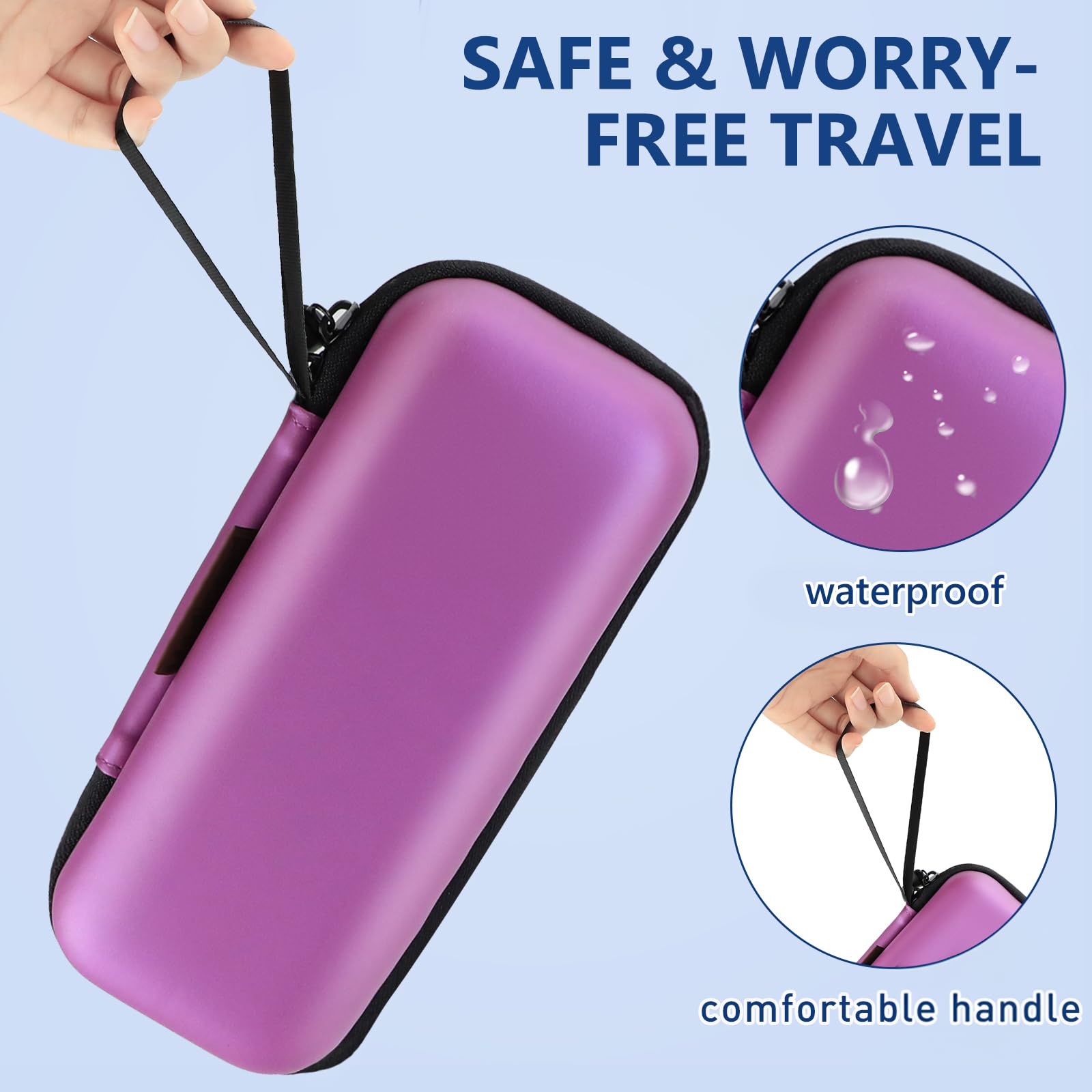 Insulin Cooler Travel Case, Portable EVA Medicine Travel Cooler,travel essentials，Diabetes Case with 2 Reusable Ice Packs TSA Approved for Diabetic Supplies Patent Pending