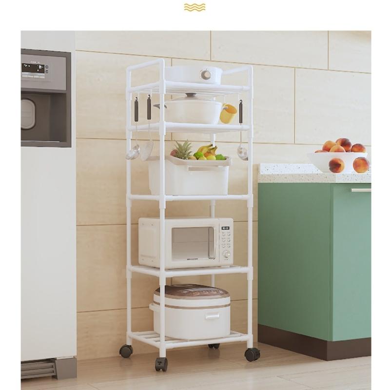 Multi-layer kitchen storage rack, floor-standing organizer for home use, bathroom shelf, no-drill microwave rack,  kitchen storage & organization, microwave stand, microwave rack with storage, kitchen shelf, kitchen storage and organization
