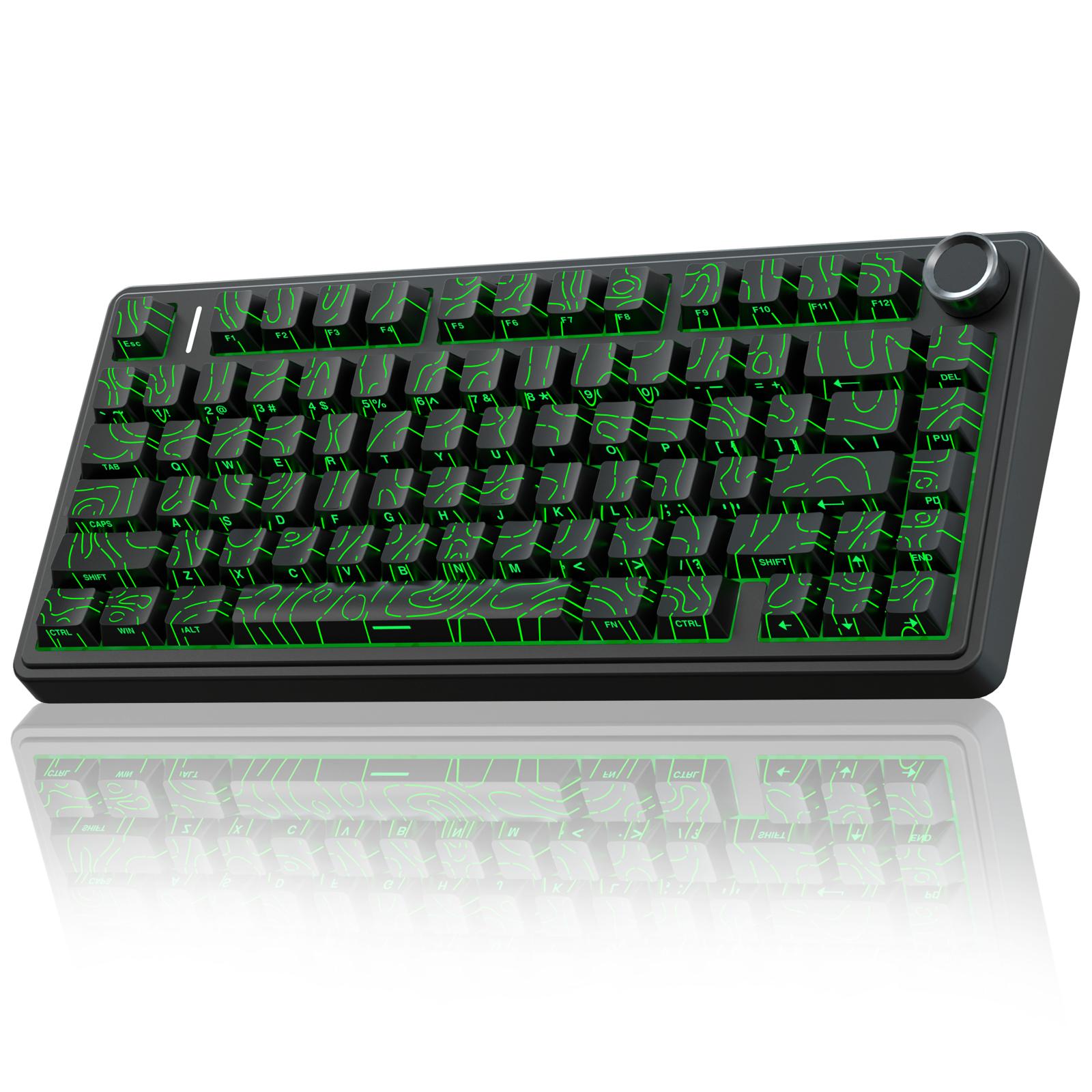 [New Coulor]AULA F75 Pro Wireless Mechanical Gaming Keyboard,75% Gasket Hot Swappable Custom Keyboard,RGB Backlit,Pre-lubed Reaper Switches,Side Printed PBT Keycaps,2.4GHz/USB-C/BT5.0 PC Accessories Office Creamy Budget Keyboards TikTokShopfalldealsforyou