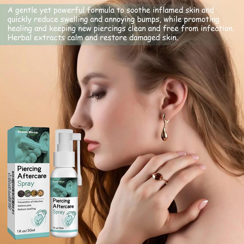 Piercing Aftercare Spray，Suitable for Ear, Lip, Tongue, Nose, Navel and Other Empty Positions, Mild and Non Irritating, Suitable for Post Perforating Care, Ear Hole Cleaning, Easy To Use