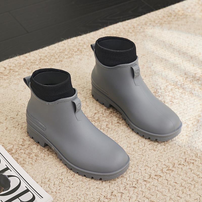 Unisex Warm Rain Boots, High Elastic Non-Slip Sole, Comfortable Slip-On Shoes for Outdoor Daily Use, Waterproof Outdoor Footwear