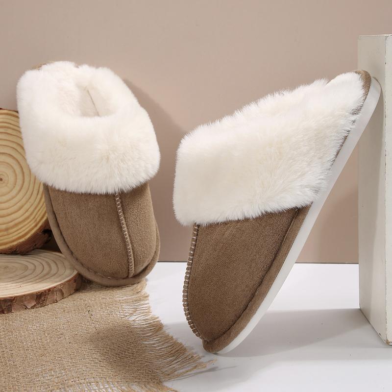 Solid Color Fluffy Home Slippers - Ultra-Soft Sole, Cozy Platform Design, Plush Lined, Backless & Non-slip - Quiet Mute Shoes for Ultimate Comfort