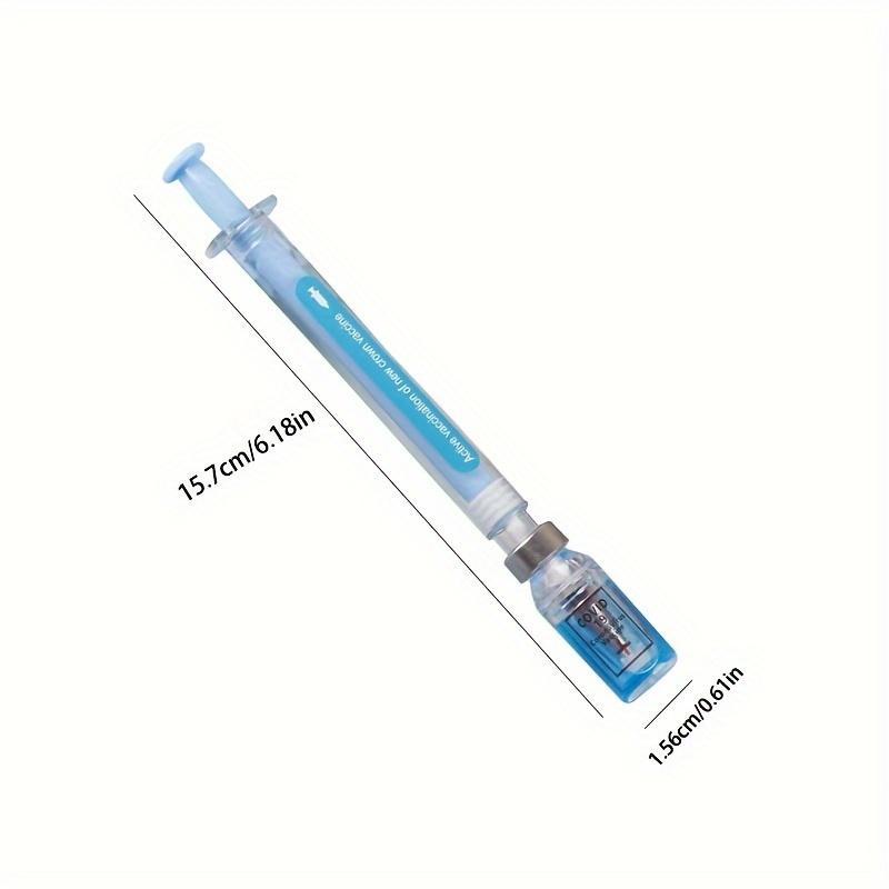 6pcs/set Medical Syringe Gel Ink Pens - Realistic Squeeze-Activated Rollerball Pens with Gel Refill System, Squeeze-to-Write Action for Nurses, Doctors, Medical Students - Durable Plastic Vaccine-Themed Writing Tools