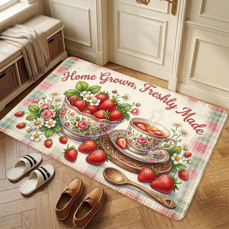 Vintage Pink Green Plaid Strawberry Tea Doormat Soft Cozy Thick Flannel Plush Non Slip Machine Washable Entryway Rug For Indoor Bedroom Kitchen Bathroom Living Room Office Outdoor Porch Balcony Hallway Treads Stair Non-Slip Vintage Pink Green Plaid Strawberry Tea Doormat Soft Cozy Thick Flannel Plush Non Slip Machine Washable Entryway Rug For Indoor Bedroom Kitchen Bathroom Living Room Office Outdoor Porch Balcony Hallway Treads Stair Non-Slip