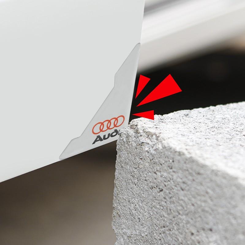 4 PCS Car Badges Universal Transparent Silicone Car Door Corner Anti-Collision Protection Anti-Scratch Sticker Door Protection Decoration and Anti-Damage Anti-Scratch Car Accessories Suitable for Audi Sline A3 A4 B5 B6 B7 B8 8P B9 8V 8L A6 C7 C6 A1 A5 A7