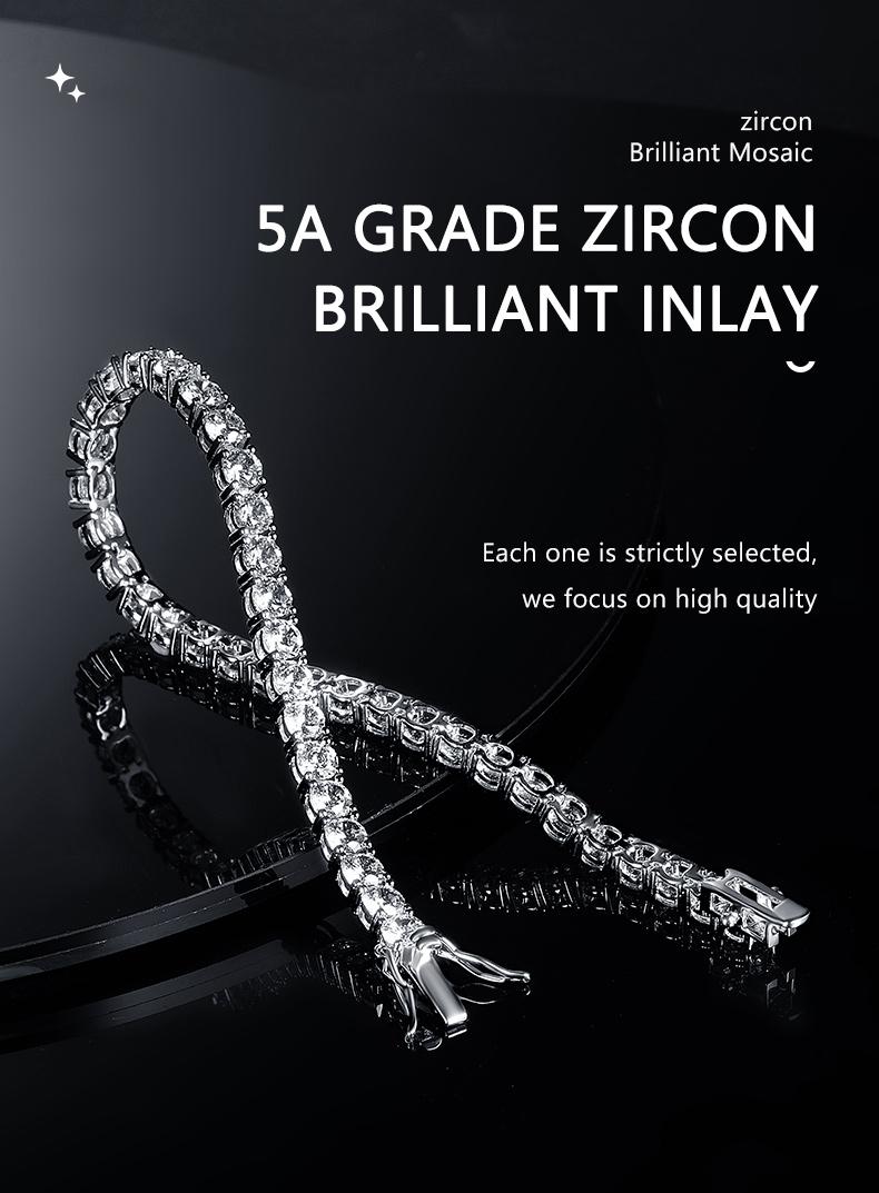 [[5A+ Cubic Zirconia]]  GEMSME 2-6MM CZ Round Cut Waterproof Tennis Bracelet Tennis Anklet Tennis chain for Men Woman Classic Barcelets Anniversary Birthday Engagement Gift High Quality Hiphop Unisex Style
