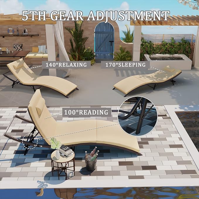 Kullavik Lounge Chair for Outside,3 Pieces Chaise Lounge Outdoor Folding Pool Lounge Chairs(with/without rattan arms)Including Table Rattan Patio Furniture Set Kullavik Lounge Chair for Outside,3 Pieces Chaise Lounge Outdoor Folding Pool Lounge Chairs(with/without rattan arms)Including Table Rattan Patio Furniture Set