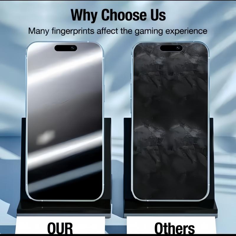 3 Matte Privacy Ceramic Screen Protectors for iPhone 17 Pro Max/air/16 Pro Max/16 Plus/15/14/13/12/11, Edge Protection, Anti-Scratch, Easy Install