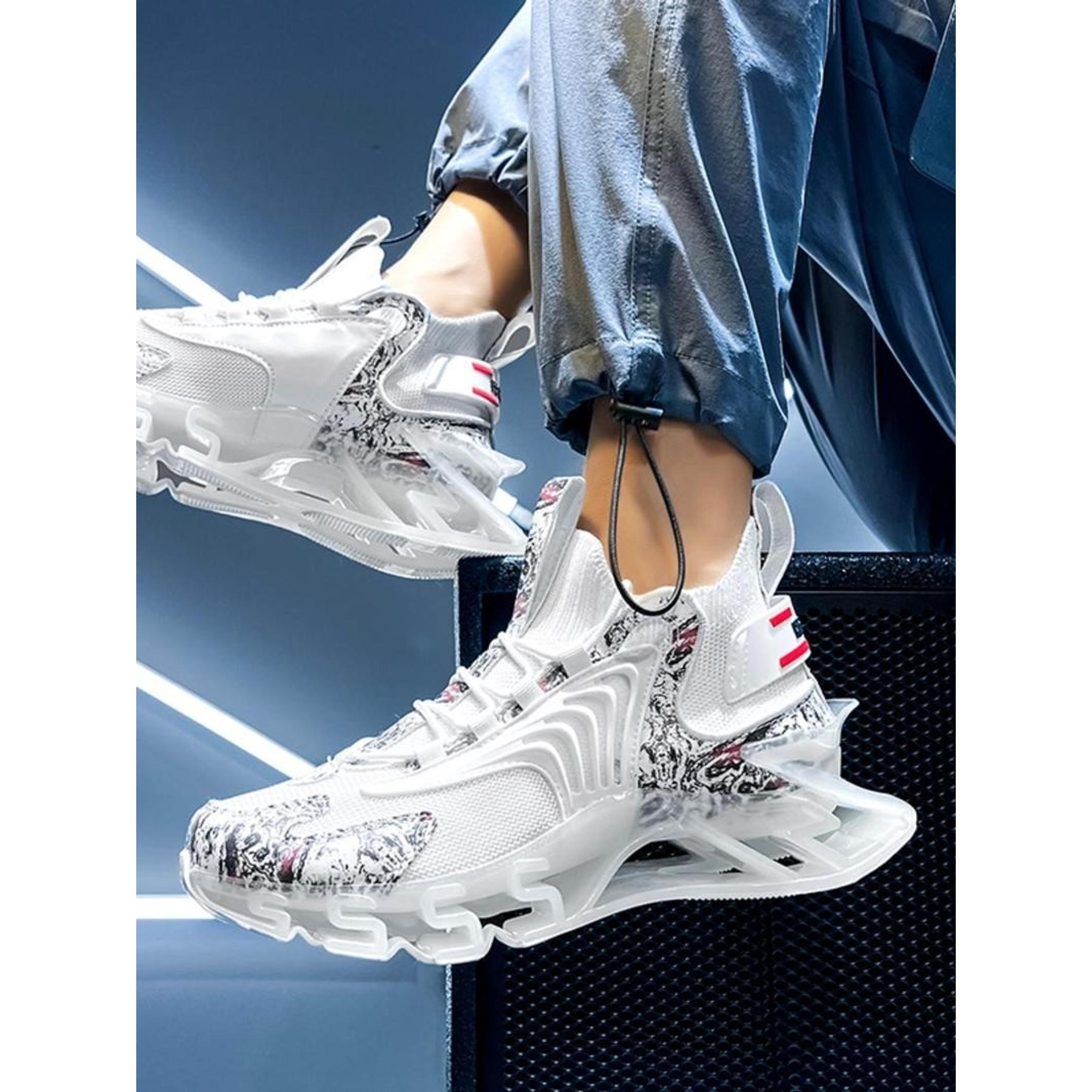 Men's Fashionable Lace Up Front Mesh Trainer Shoes,  Workout Sneakers, Casual Sports Shoes, Breathable Comfortable Sports Running Shoes, Male All-match Round Toe Designer Athletic Shoes for Daily Wear