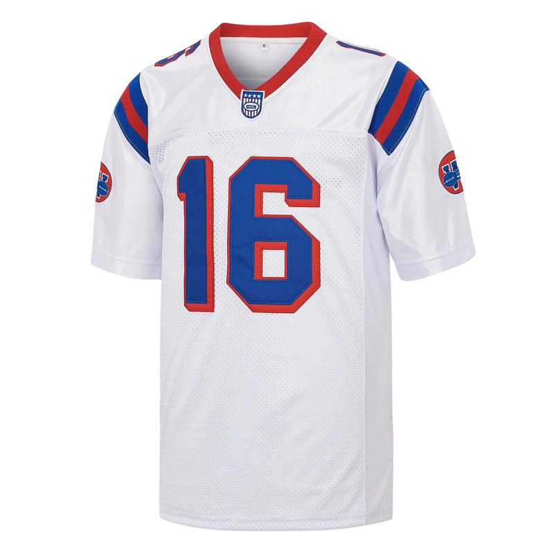 Men's American Football Jerseys #16 Movie Sports Jersey Shane Falco The Replacements Shirt Embroidery For Party Gameworn Jersey Coach Prime Red White S-3XL Polyester V-neck Mesh Ventilation Sports Top Competition Day Training Clothing