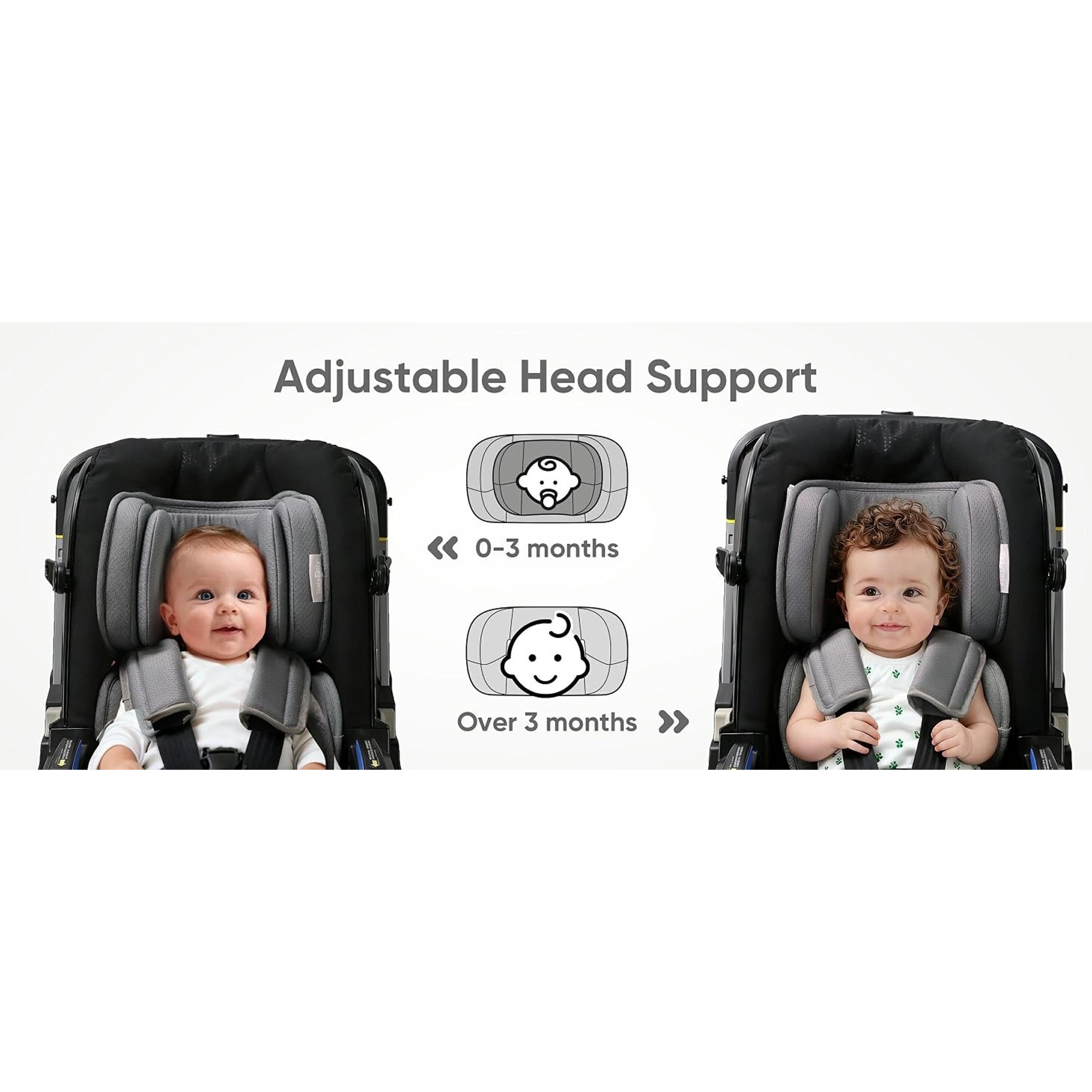 Infant Insert Compatible with Doona, Graco, Britax, Chicco, Evenflo Car Seat, Adjustable Baby Head Body Support Cushion for Newborn to Toddler, Fits Infant Car Seat and Stroller (Gray)Gift