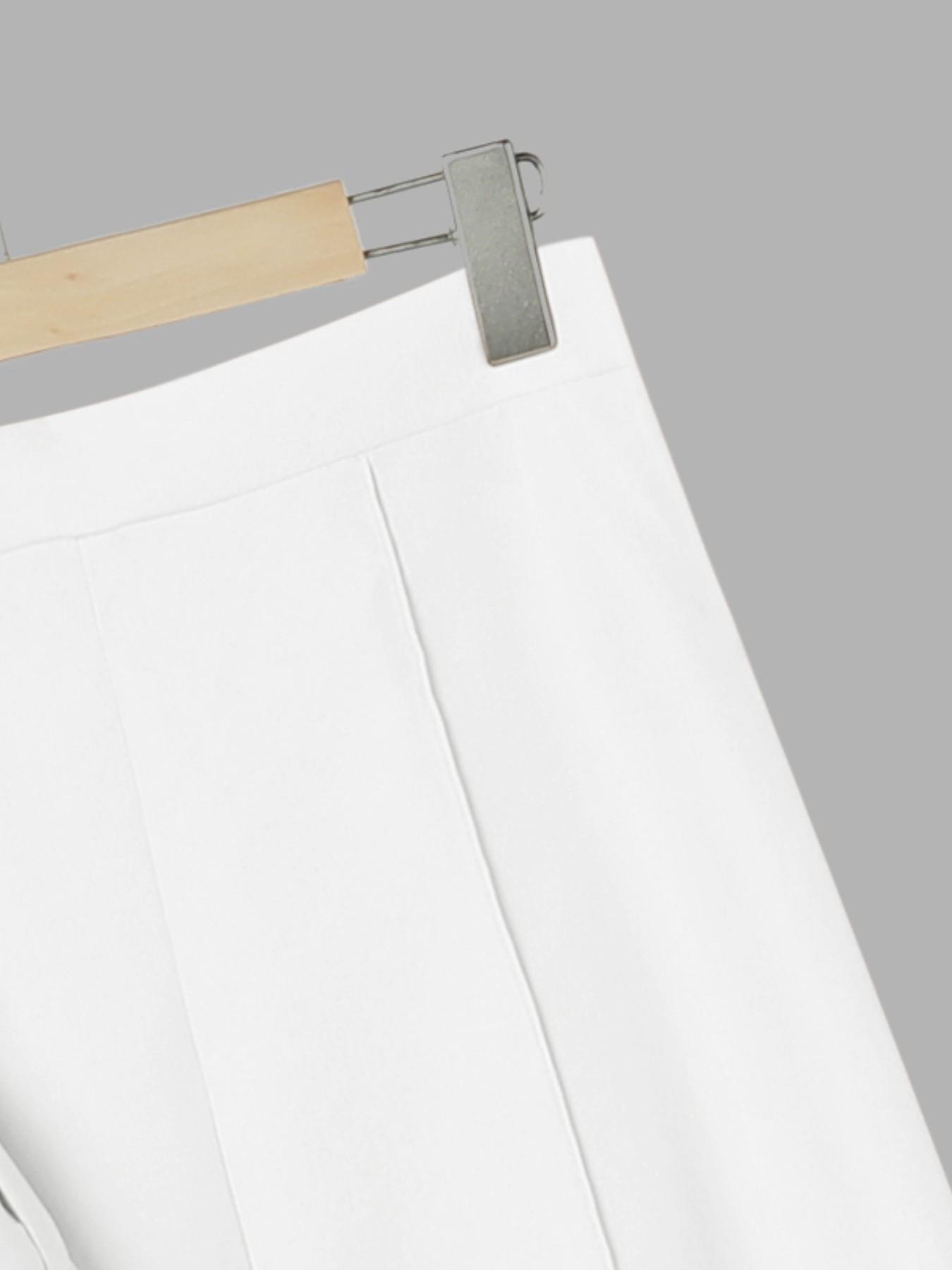 Women's Casual Solid Color Set, Long Sleeve Shirt Collar Half Button Blouse, Bell Bottom Pants Design, Daily Commute