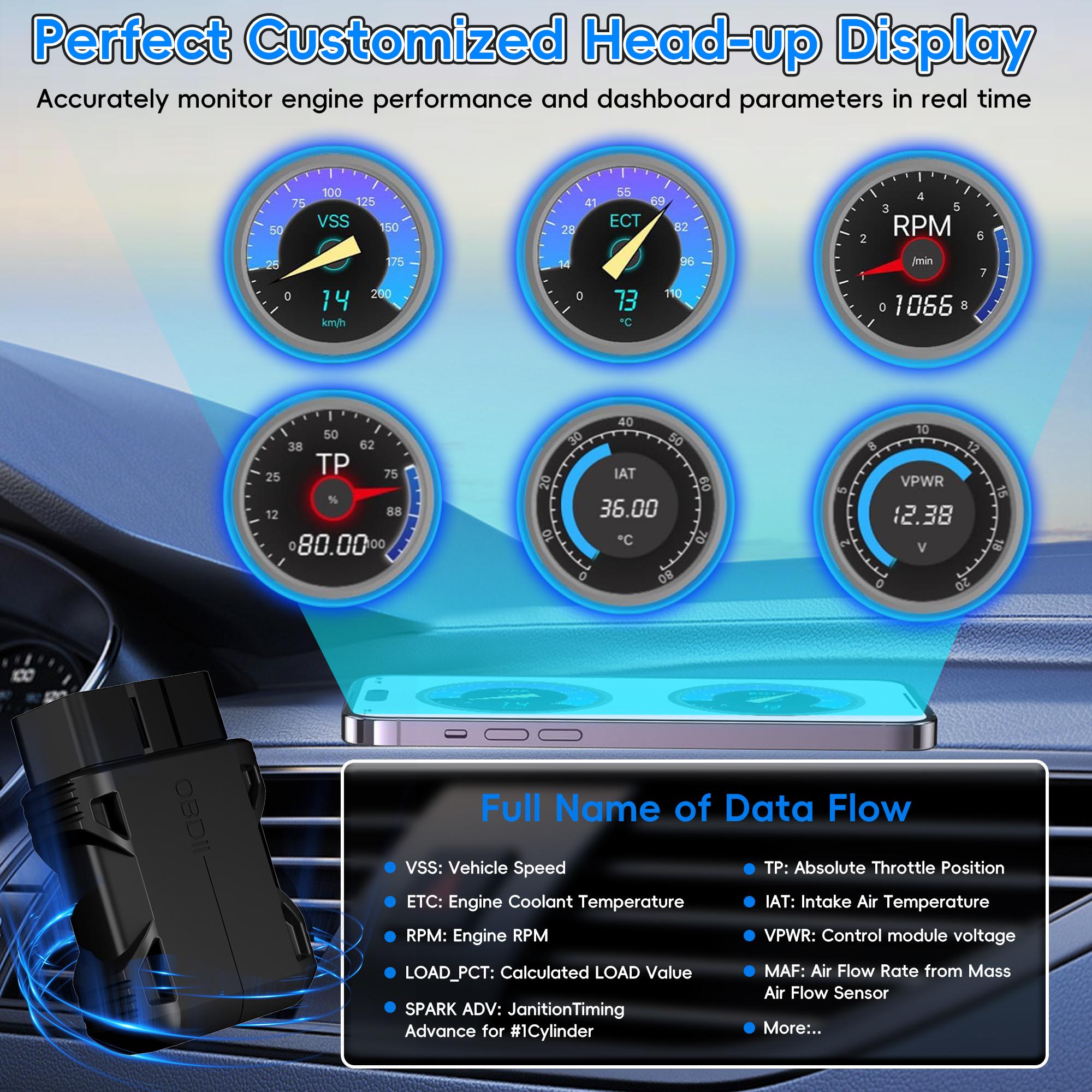 Obd2 Scanner Bluetooth-compatible Wireless 5.0 Adapter, Car Diagnostic Tool Reader, Engine Fault Code Reader, Real-Time Data Monitoring