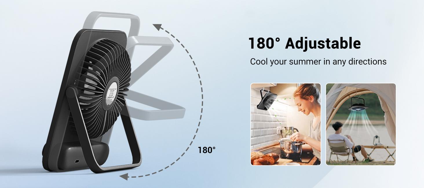 WHATOOK Small Desk Fan 2000mAh 10 Hours Battery Office Fan Quiet Mini Desktop Fan Portable Rechargeable Travel Essentials Pink Adjustable