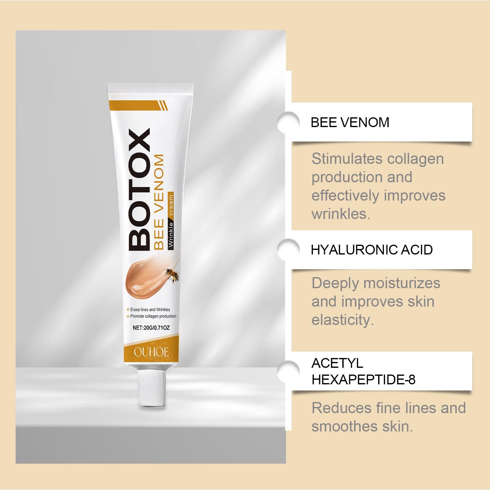 Bee Venom Moisturizing Cream (0.71 Oz), Hydrates and Tightens Skin, Improves Skin Texture, Suitable for All Skin Types, Gentle Facial Moisturizer
