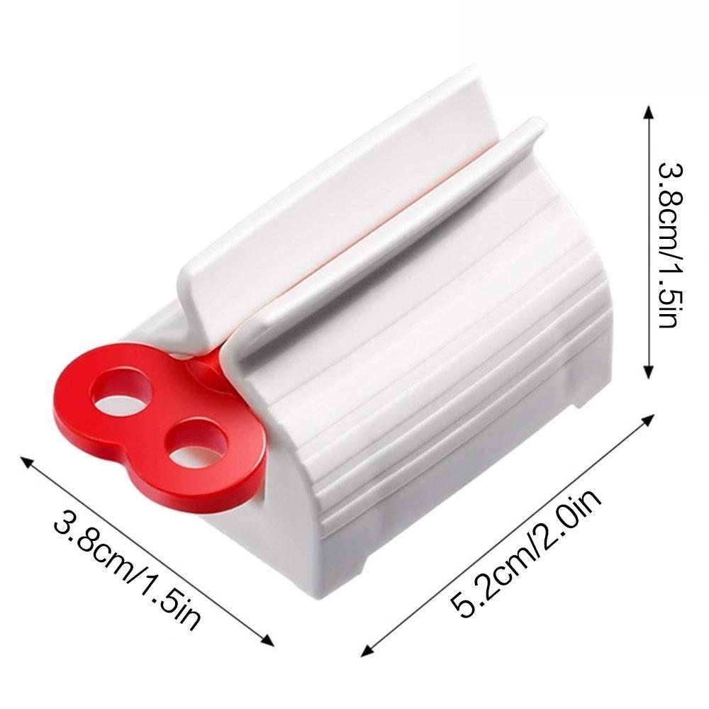 No-Install Toothpaste Squeezer with Strong Adhesion Roller, 360° Rotation for Full Squeeze, Non-Slip & Waterproof Holder, Bathroom Countertop Organizer for Tubes.