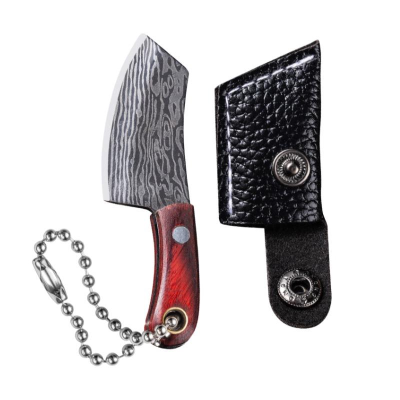 1 box, mini pattern set, including 4 knives, 4 knife sheaths, 1 sharpening stone, outdoor camping EDC tool set, portable keychain, multi-purpose, Edc Multi Tools, Portable Multipurpose Knives, Camping Supplies, Camping Gear