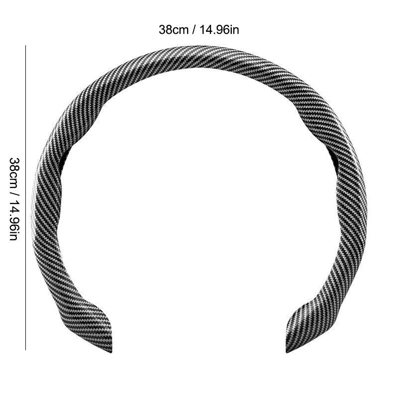38CM Carbon Fiber PVC Car Steering Wheel Cover Breathable Anti Slip ...