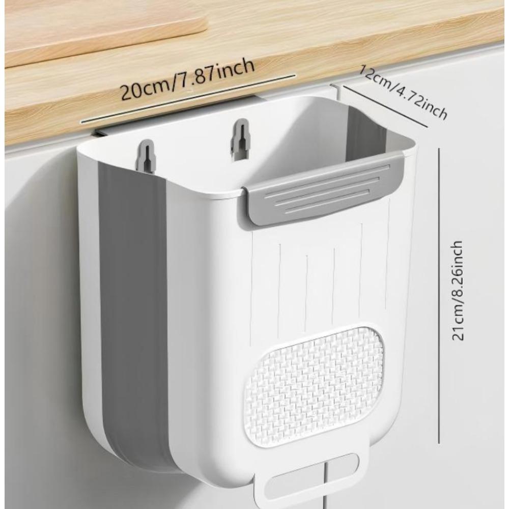 Wall-mounted foldable trash bin for the kitchen, a storage bin for home cabinet doors, suitable for multiple scenarios such as desks, washbasins, bathrooms, and dormitories, making it convenient to throw in and take out garbage.
