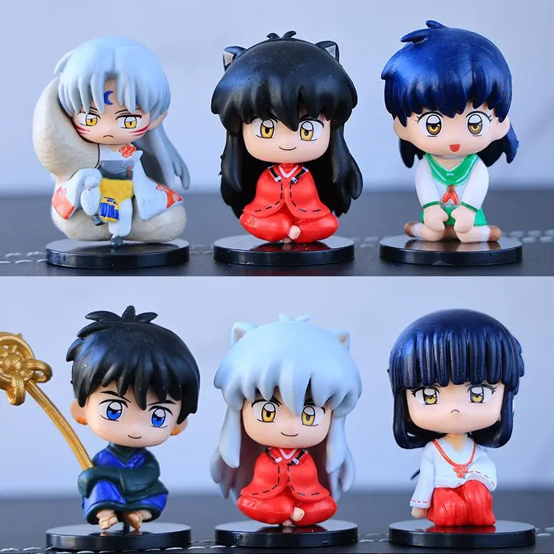 2026 hot item New  Inuyasha Anime Figure Higurashi Kagome Miroku Sesshoumaru Action Figure Q Version Toys Pvc Model Doll  Gifts for Kids Popular toys