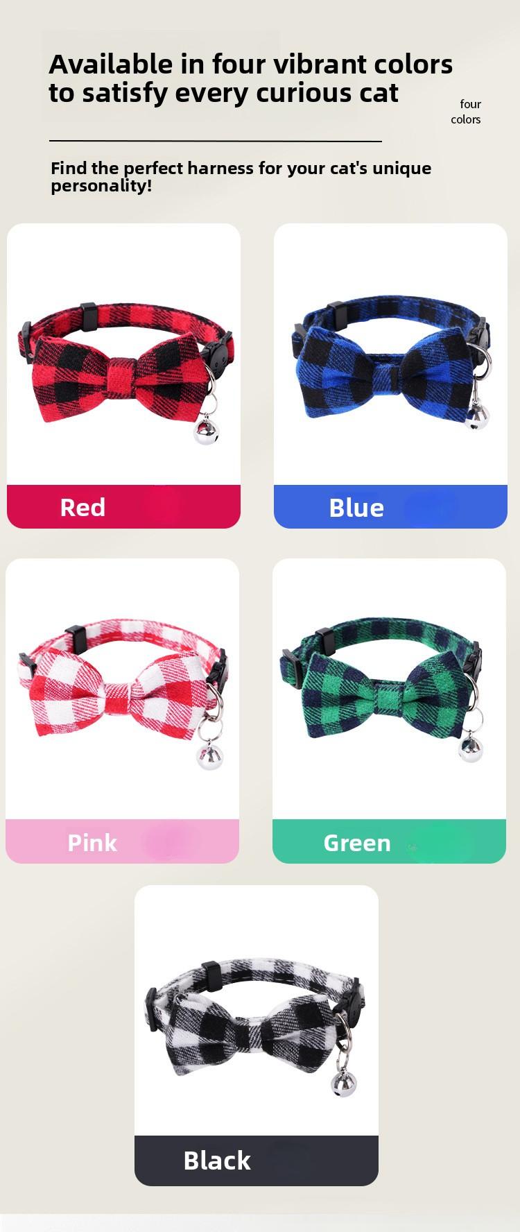 2-piece set of adjustable pet collars with bells, cute bow design pet collar with safety buckle, pet accessories for small dogs and cats