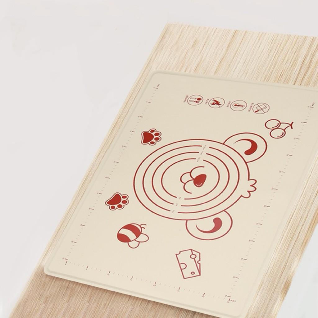 Thick Silicone Baking Mat Dough Rolling Mat, Large Size Baking Pad with Ruler, Non-Stick Kitchen Counter Mat, Food Grade, Heat Resistant, Easy Clean