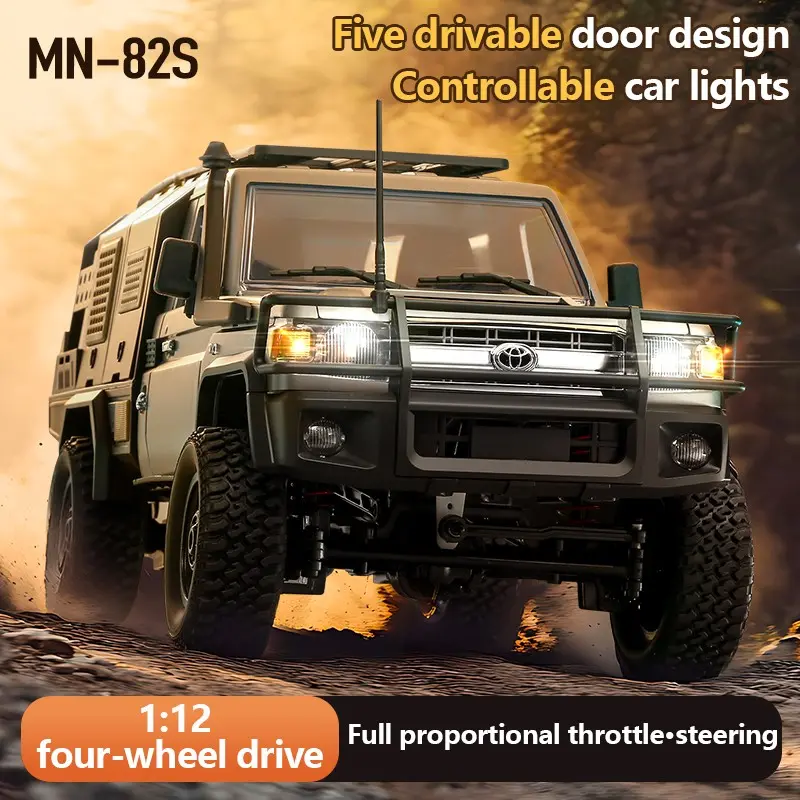 Mn82s 4wd Off-Road RC Truck, High-Speed Remote Control Car, Metal Chassis, Independent Suspension, Rechargeable Battery, All-Terrain Vehicle, RC Model Car