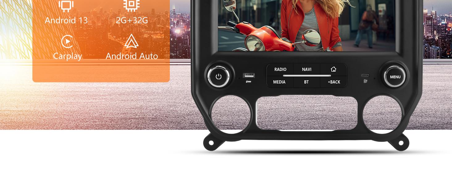 Car Stereo for Chevy Silverado GMC Sierra 2014-2018 touch screen has Android Auto Wireless Carplay, Bluetooth WIFI supports GPS Navigation (With Bose system, you need to purchase an additional fiber optic box! ! !）