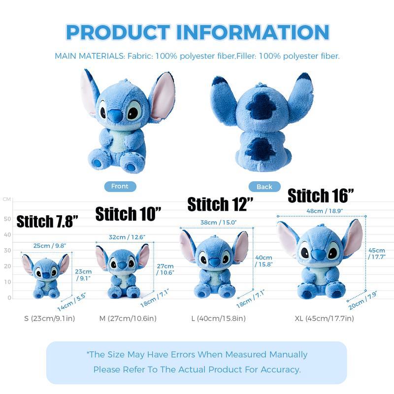 Disney Series-Basic Stitch Doll Plush Toy Decorative Children's Gift 10inch&16inch,Birthday gifts, Festive gifts,Holiday Haul surprises,Bedroom decoration,sofa Snuggle Bear weighted stuffed animal