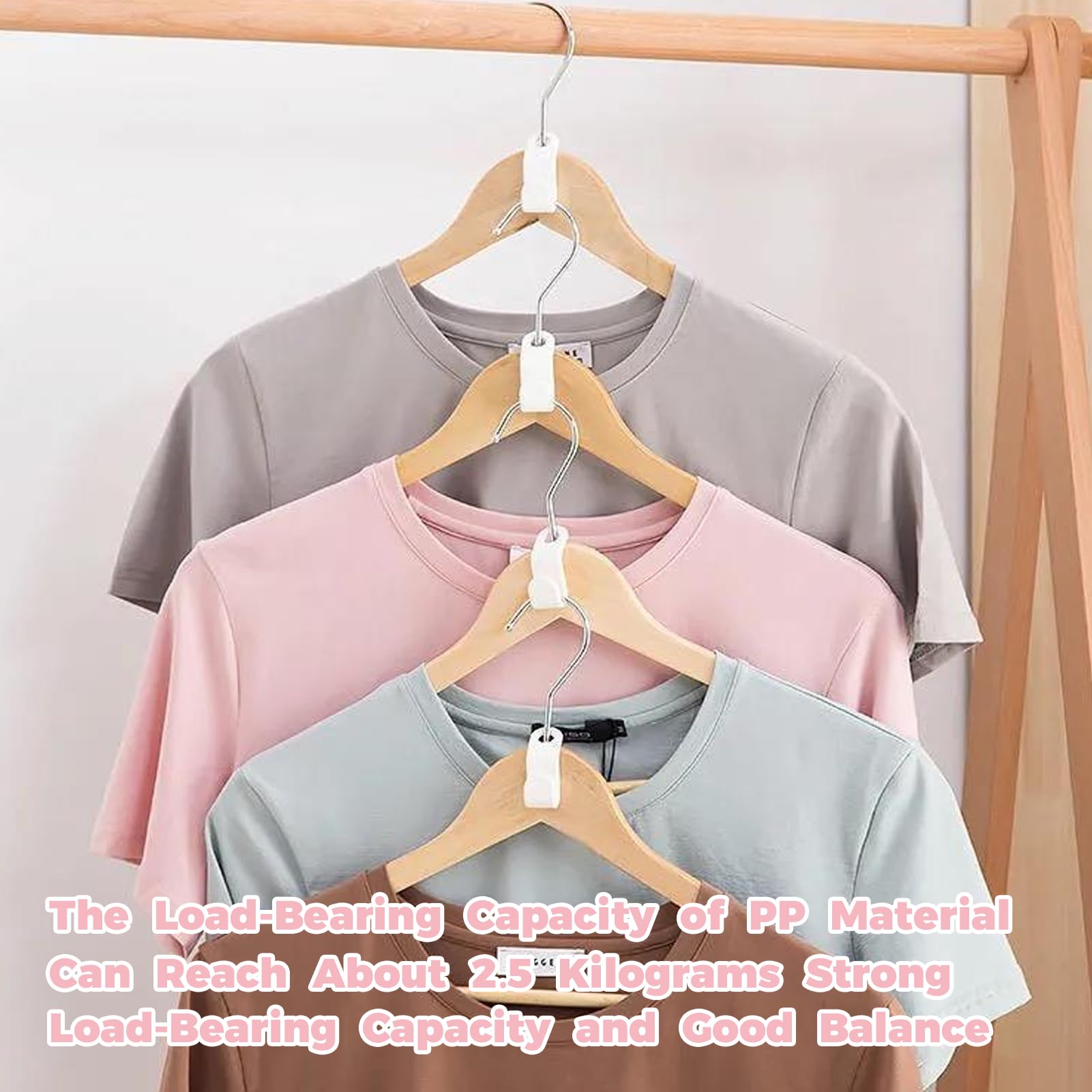 Clothes Hanger Connector Hooks, Plastic Hooks Cascading Hanger Hooks Hanger Extender Clips for Heavy Duty Hangers Space Saving and Clothes Closet Wardrobe Organizer - Blend Color wood drying tools Hanging Wooden