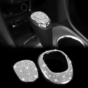TOMALL Bling Gear Shift Knob Cover Compatible with Chevy Equinox 2018-2020 Cruze 2017-2019 Malibu 2016-2020 Shifter Panel Cover Shift Gear Lever Cover Trim Crystal Bling Decoration for Car Accessories