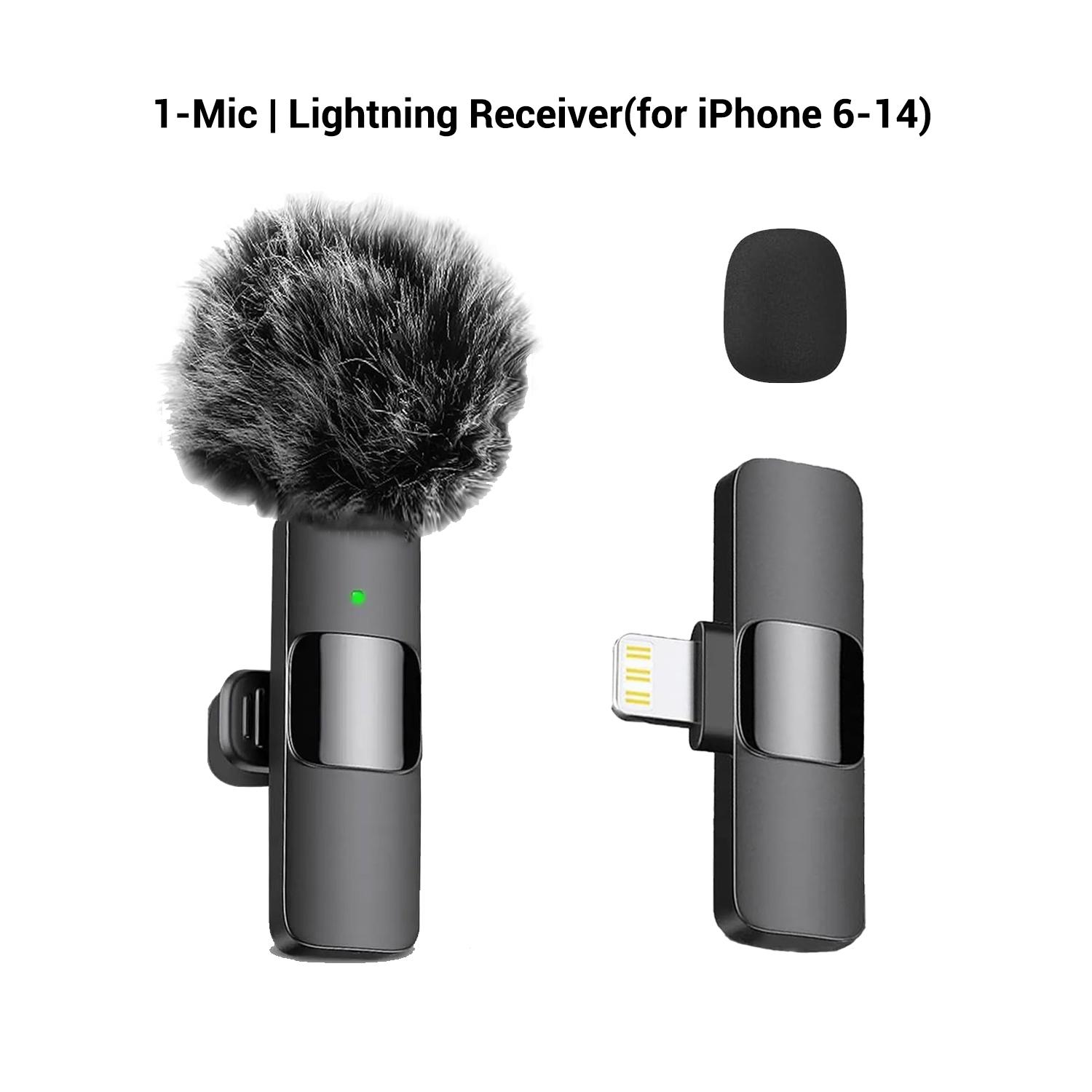 Professional Wireless Lavalier Microphone, USB Rechargeable Plug-and-Play Lapel Mic for Video Recording, Teaching, Interviews and Podcasts