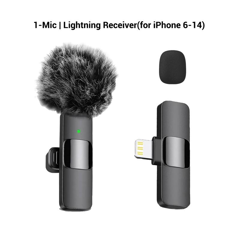 Professional Wireless Lavalier Microphone, USB Rechargeable Plug-and-Play Lapel Mic for Video Recording, Teaching, Interviews and Podcasts