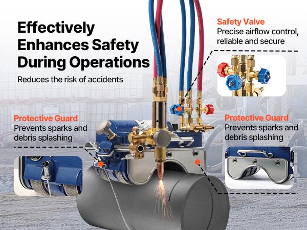 VEVOR Electromagnetic Gas Pipe Cutting Machine, 2-30/Min Automatic Pipe Beveler for 0.2-4 Thick Tube, Features 3 Tips Adjustable Angles, Torch Burner Beveler, Magnetic Gas Machine 110V CG2-11C