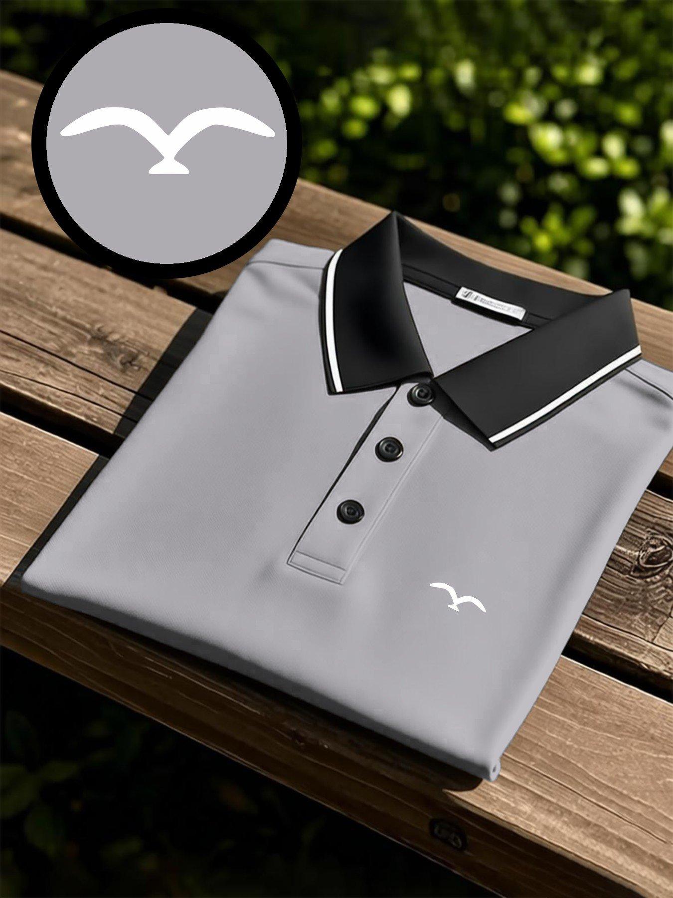 Men's quick-dry short-sleeve polo shirt with a flying bird strength print design. Breathable and comfortable for sports wear, colorfast, with a body-hugging tailored fit, sweat-wicking and non-sticky, made with durable craftsmanship.