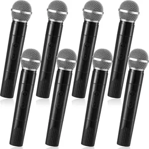 Zubebe 8 Pack Fake Microphone Prop Bulk Pretend Plastic Microphone Toy Fake Mic Pack for Costume Karaoke Music Cosplay Party Favor Arts Crafts Centerpiece Decor