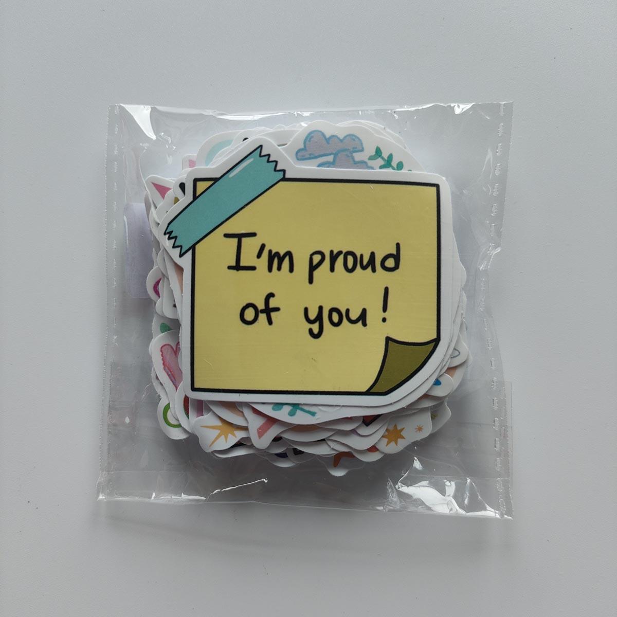 Self Affirmation Sticker, 50pcs/set Creative DIY Craft Decorative Sticker, Sticker Sheets, Scrapbooking & Stamping Supplies for Home School Office, Diy Kits, Sticker Packs