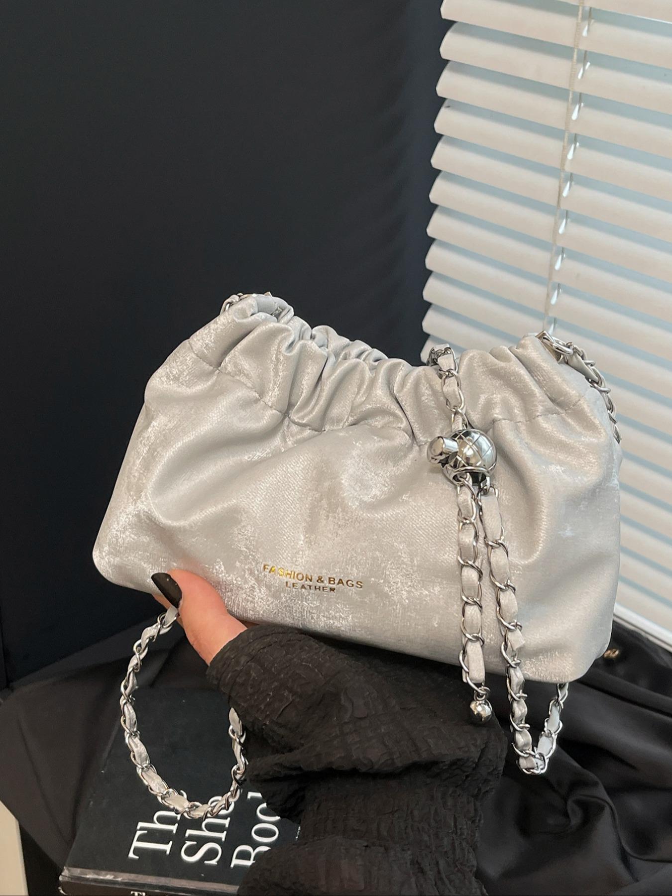 Unique Cloud Bag with Ruched Design, Rich Colors, Versatile Fashion Styles, Fits Phone & Makeup, Perfect for Party & Daily Use, Crossbody Chain Bag