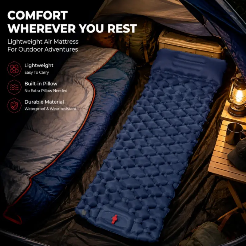 High-Quality Outdoor Inflatable Mattress, Portable Camping Pad, Waterproof Tent Sleeping Mat, Hiking Air Bed, Ground Cushion