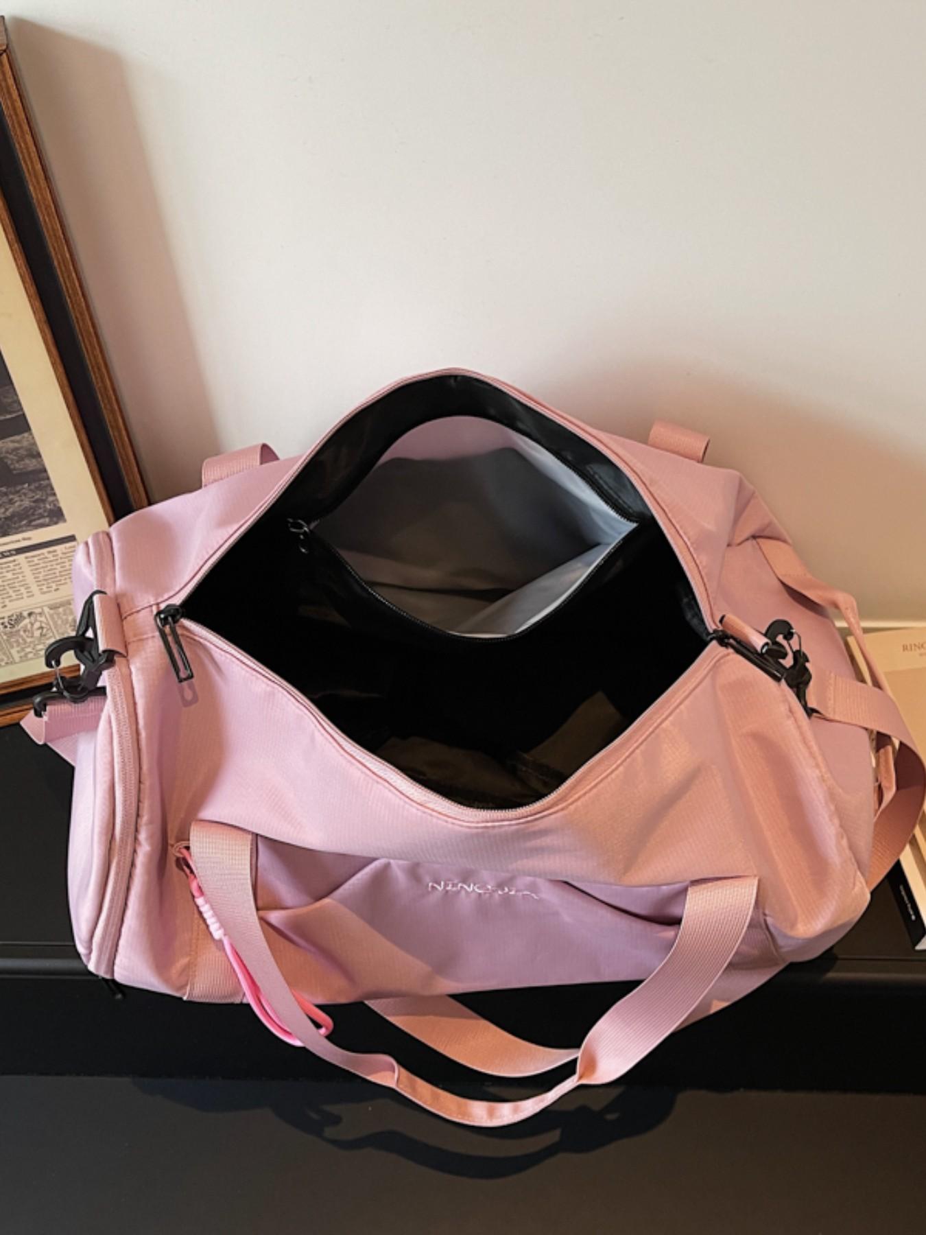 2026 New Simple Cylindrical Sports Fitness Bag, Large Capacity Short Trip Travel Bag, Yoga Dance Waterproof Storage Bag, PU Material, Workout Sport Bags, Sports Bags