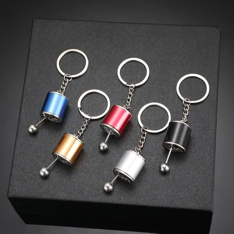 Men's Metal Car Gear Shift Keychain - Keychain Accessories with Gearshift Look, Split Ring, Universal Auto Accessory for Car Keys & Key Fobs