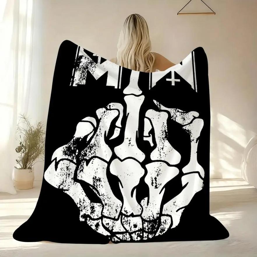 Motionless in White Soft Flannel Throw Blanket, Lightweight Cooling Summer AC Nap Blanket for Sofa Bed Couch Travel, Gothic Metalcore Fan Decor, Ideal Gift for Christmas Halloween Birthday Reversible Oversized Hoodie dd214 Themed Velvet grounding hooded