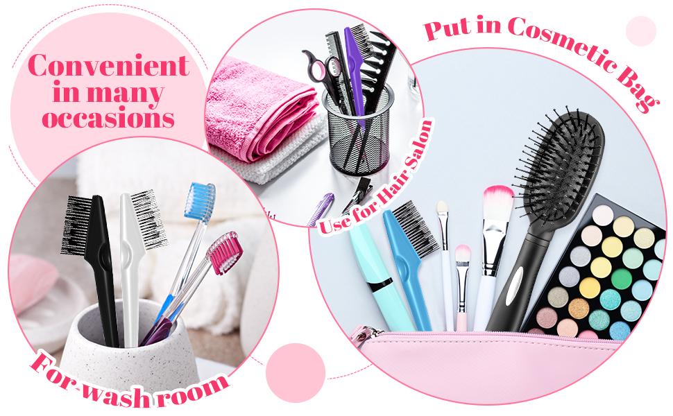 Pink double-headed comb cleaner |   The double-headed cleaner removes accumulated hair debris, provides salon-level cleaning for home use, features an easy-to-grip handle, and quickly cleans combs: Beauty and personal care