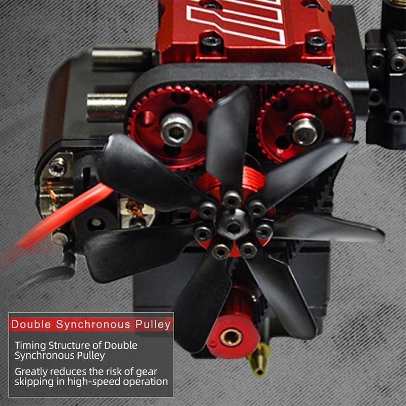 TOYAN SEMTO FS-L200AC ST-NF2 Nitro Engine Model Kit Simulation Mechanical DIY 7cc SOHC Inline 2-Cylinder 4-Stroke Air Cooled for Adults Hobbyists STEM Science Project Gift