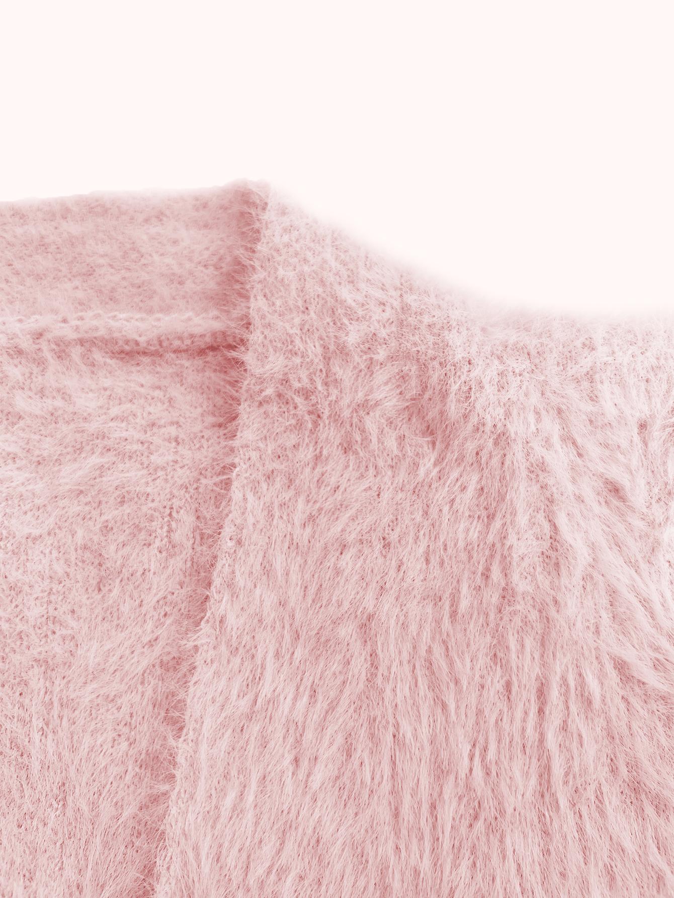 Joyfunear Women's Casual Long Knit Cardigan - Faux Fur Coats with Long Sleeves & Solid Color Design for Winter Wear